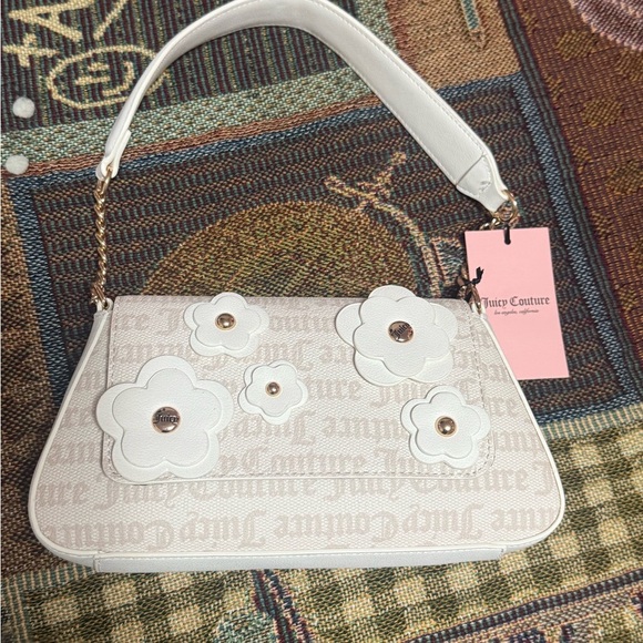Juicy Couture Handbags - Juicy Couture Cream Floral Shoulder Bag